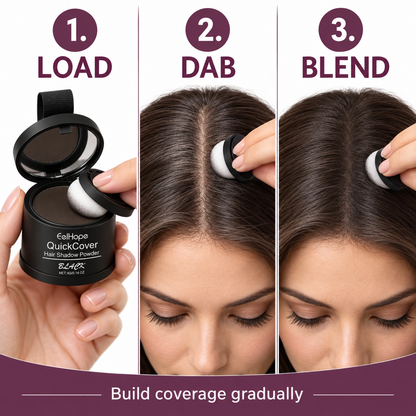 How to load, dab, and blend root touch-up powder