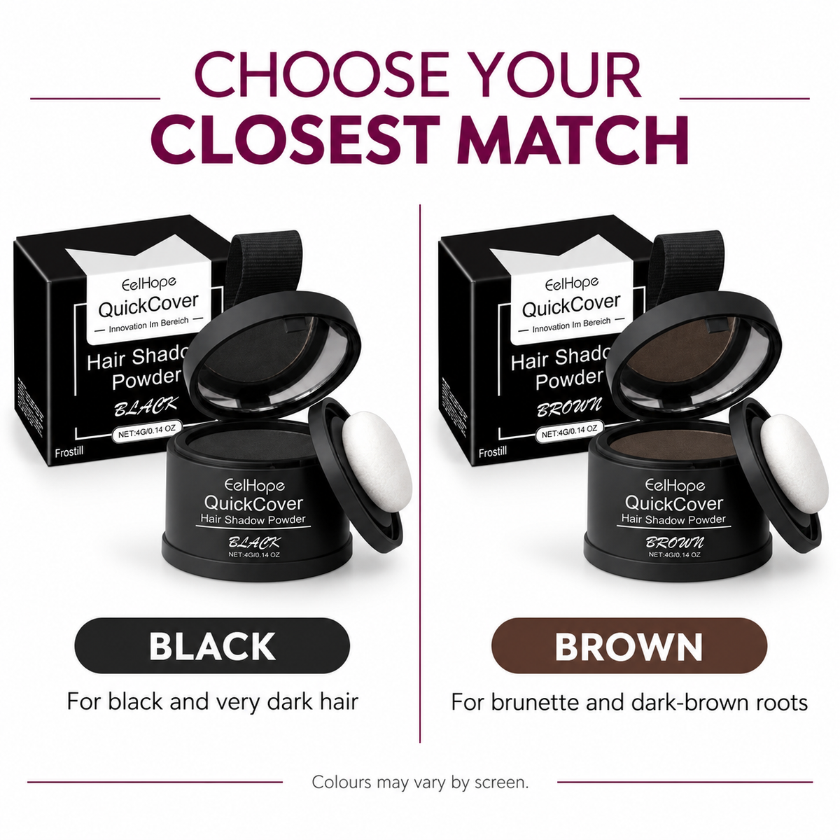 Black and brown QuickCover shade guide